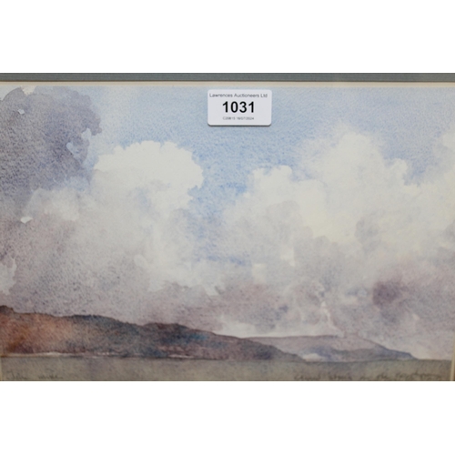 1031 - John Miller, watercolour ' Cloud Streak on a Headland ', 20 x 30cm, gilt framed