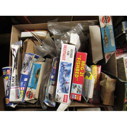 127 - Five boxes of unmade plastic aircraft kits including Airfix, Italeri, Frog and Revell