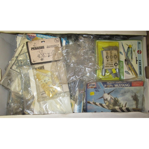 132 - Four boxes of unmade plastic aircraft kits including Airfix, Italeri, Frog and Revell (some bagged)