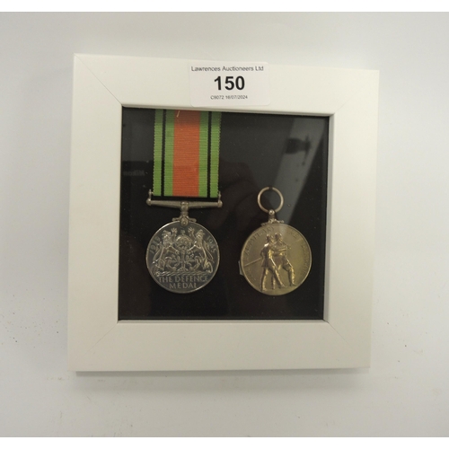 150 - 1939 / 1945 Defence medal together with another medal for Exemplary Fire Service