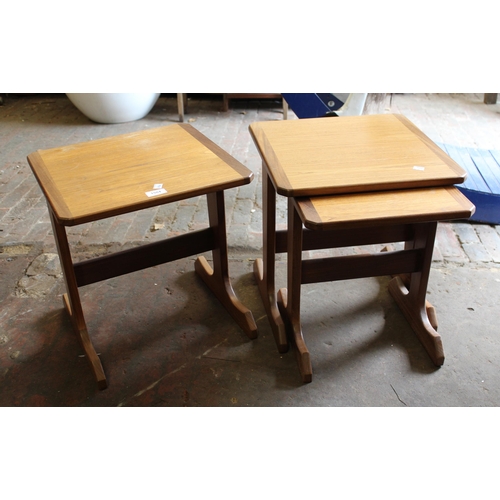 1504 - Set of three mid 20th Century teak occasional tables, each 40cm wide