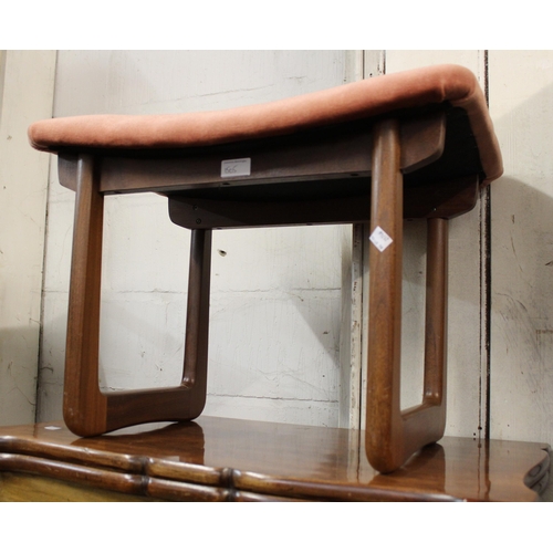 1505 - Mid 20th Century teak dressing table and stool by Uniflex, together with a matching six drawer chest... 