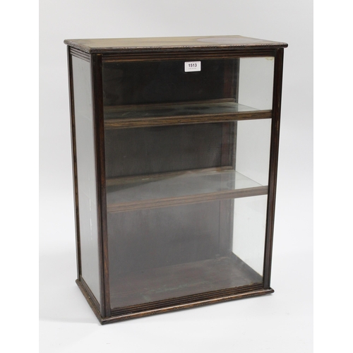 1513 - Early 20th Century mahogany table top glazed display cabinet, 47cm wide x 24cm deep x 64cm high