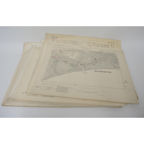 153 - Quantity of unframed 20th Century railway station maps of various UK stations including Bournemouth ... 