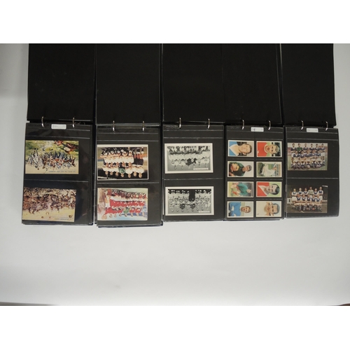 221 - Five albums containing a collection of DC Thomson trade cards including World Cup Footballers and ma... 