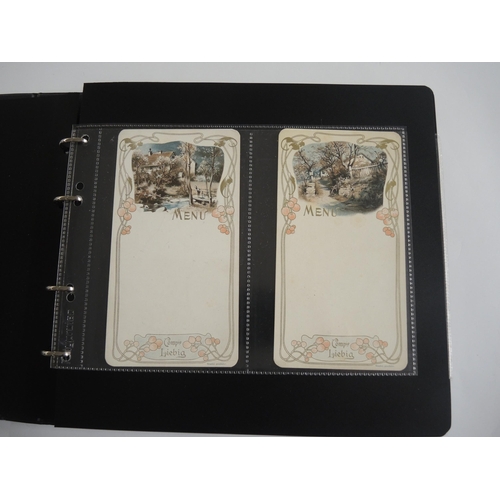 228 - Album containing twenty two sets of Liebig collectors cards including menu cards