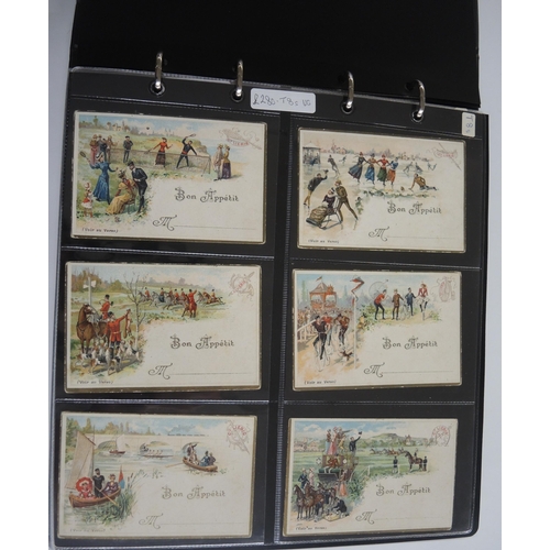 228 - Album containing twenty two sets of Liebig collectors cards including menu cards