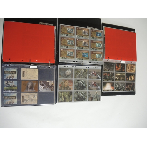 237 - Group of four albums containing Topps Lord of the Rings trading cards including some autograph cards... 