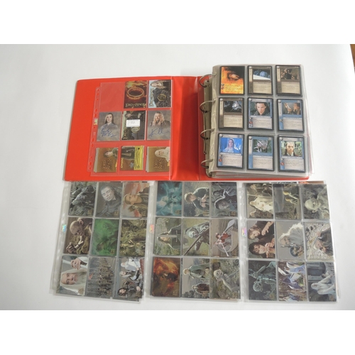 237 - Group of four albums containing Topps Lord of the Rings trading cards including some autograph cards... 