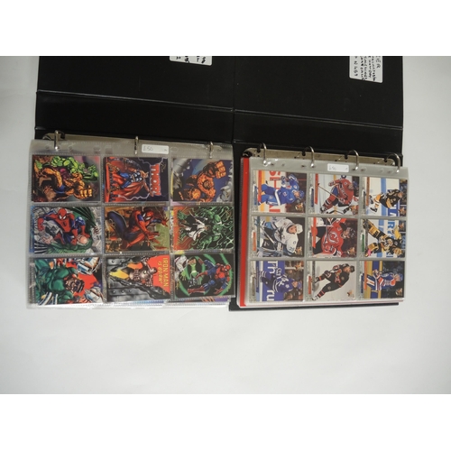 241 - Four albums containing Fleer trading cards including Batman, Marvel, Casper etc.