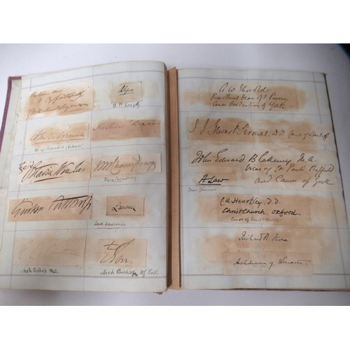 266 - 19th Century album of autographs containing signatures of bishops, archbishops and lords