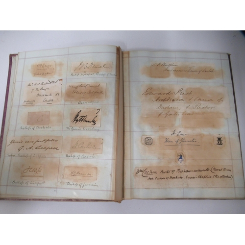 266 - 19th Century album of autographs containing signatures of bishops, archbishops and lords