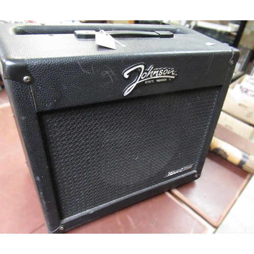 281 - Johnson Blue Line guitar amplifier and a didgeridoo