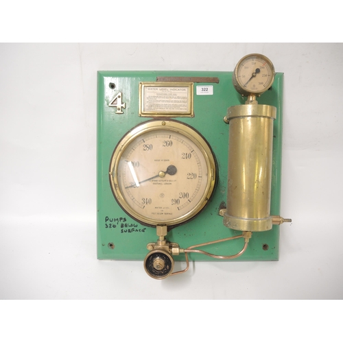 322 - Le Grand Sutcliff & Gell Limited large brass water level indicator