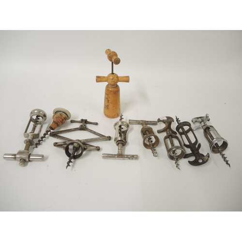 339 - Collection of various corkscrews, mainly 20th Century, including double action