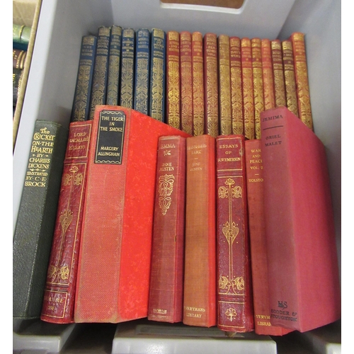 370 - Quantity of various Rudyard Kipling leather bound books with gilt tooled bindings, a quantity of can... 