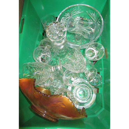 379 - Antique glass decanter with stopper and a small quantity of other miscellaneous glassware