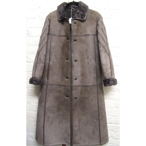 41 - Gentleman's suede jacket, size 44, ladies sheepskin coat (no size label) and a Dannimac trench coat,... 