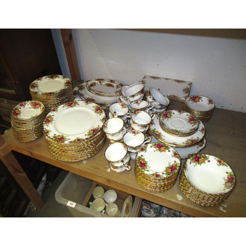 499 - Large collection of Royal Albert Old Country Rose tea, coffee and dinnerware, including teapot, coff... 