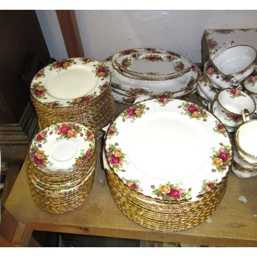 499 - Large collection of Royal Albert Old Country Rose tea, coffee and dinnerware, including teapot, coff... 