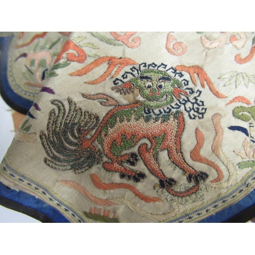 55 - Small quantity of Chinese silk embroidered textiles