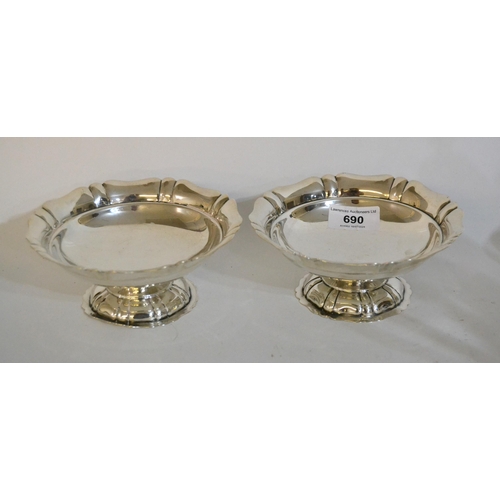 690 - Pair of Sheffield silver pedestal bonbon dishes