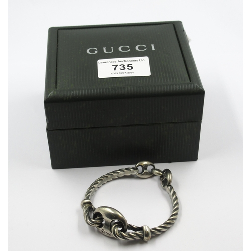 735 - Gucci silver Mariner link bracelet housed in a Gucci box