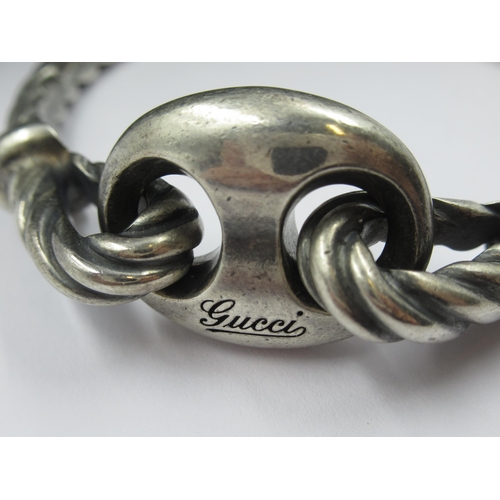 735 - Gucci silver Mariner link bracelet housed in a Gucci box