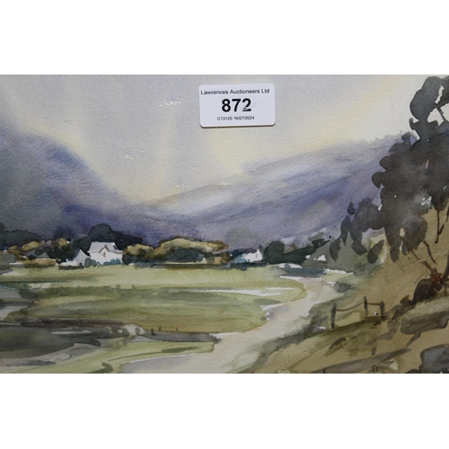 872 - Diana Scott, signed watercolour of Llanberis, Wales, 18cm x 25cm, together with seven unsigned water... 