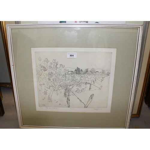 884 - Anthony Gross, ' Clos Des Cedres ' etching, signed in pencil, 25cms x 31cms