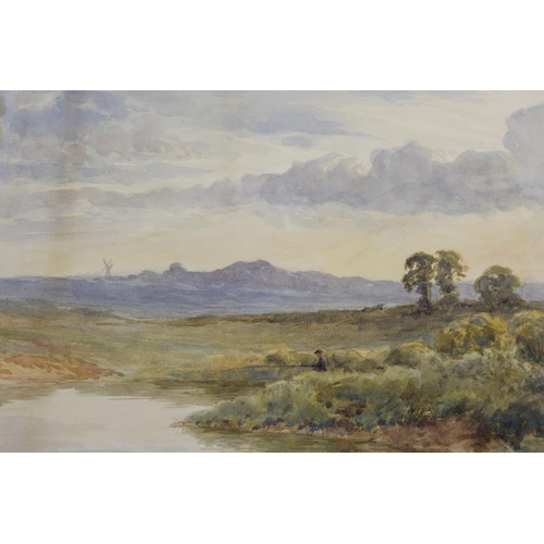 899 - D. Muirhead RSW, watercolour, river scene with figures in an open boat, 17 x 25cm, unframed, Edward ... 