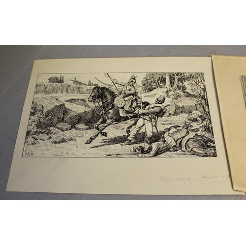 922 - Box containing a quantity of miscellaneous unframed prints and etchings