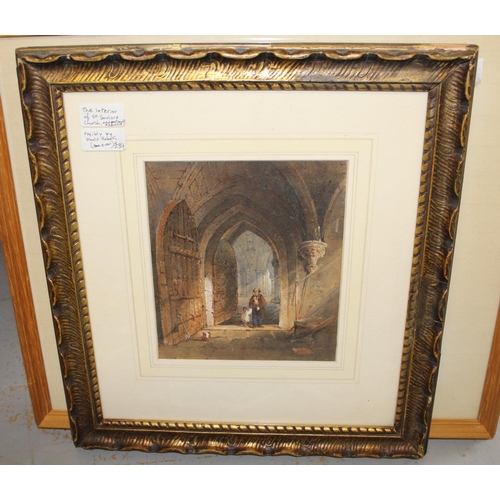 931 - Box containing a quantity of various 19th and 20th Century gilt framed watercolours including landsc... 