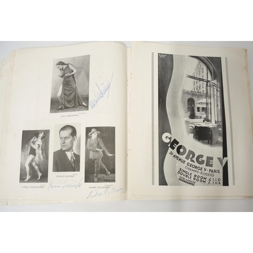 97 - Ballets Russes programme signed by Colonel W. de Basil (founder and general director) and many of th... 