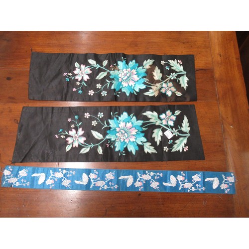 55 - Small quantity of Chinese silk embroidered textiles