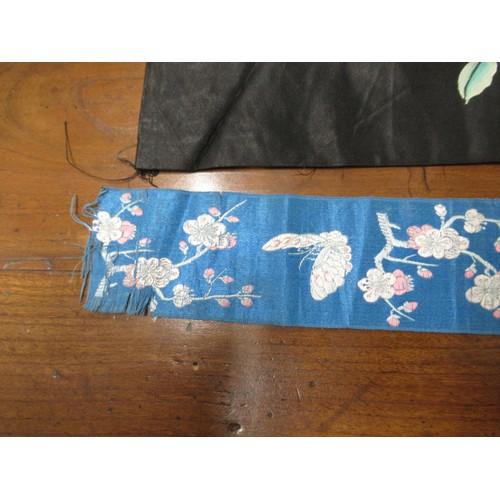 55 - Small quantity of Chinese silk embroidered textiles