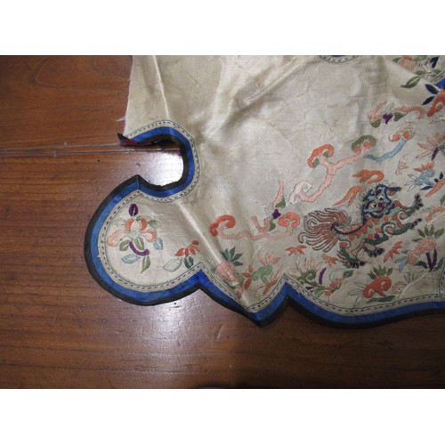 55 - Small quantity of Chinese silk embroidered textiles