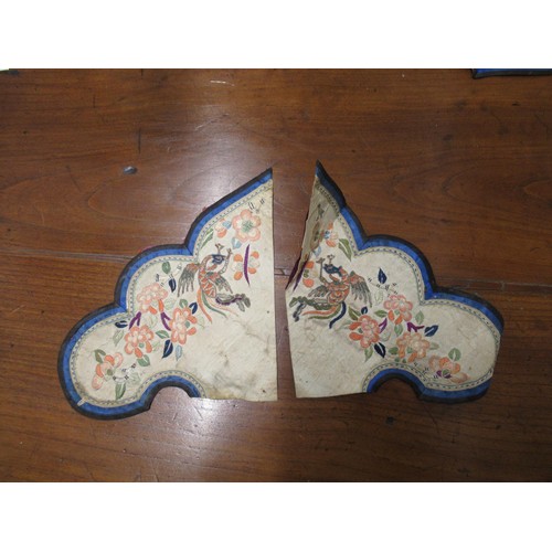 55 - Small quantity of Chinese silk embroidered textiles