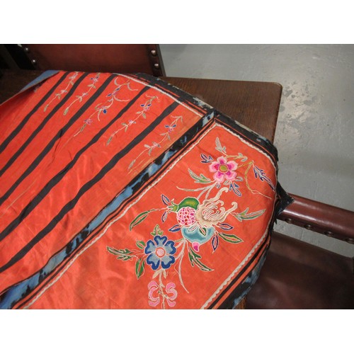 55 - Small quantity of Chinese silk embroidered textiles