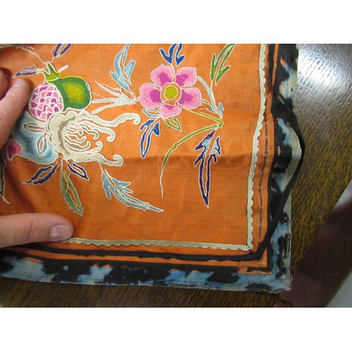 55 - Small quantity of Chinese silk embroidered textiles