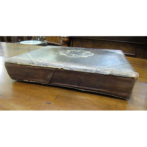 102 - Large Victorian leather bound family photograph album containing miscellaneous portrait photographs ... 