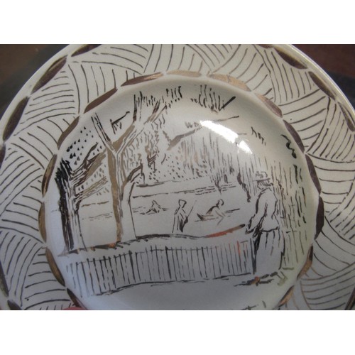 444 - Lessore Wedgwood plate together with a commemorative Masonic jug and other ceramics