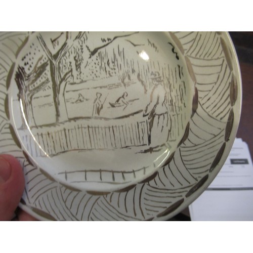 444 - Lessore Wedgwood plate together with a commemorative Masonic jug and other ceramics