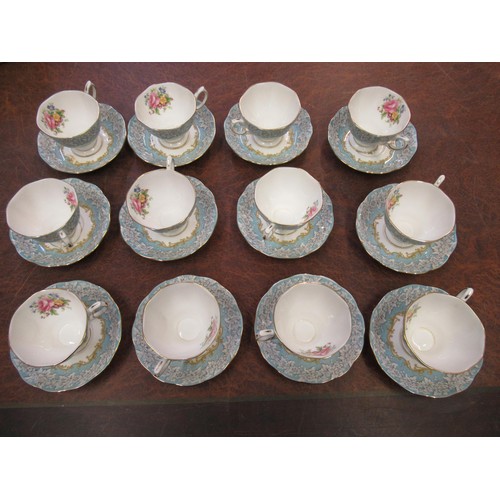 500 - Royal Albert Enchantment set of twelve tea cups and saucers, another Royal Albert Peach Rose coffee ... 