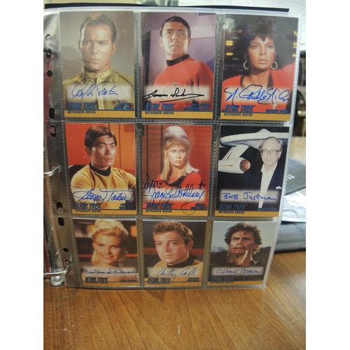 235 - Group of five albums containing Sky Box Star Trek trading cards including autograph series with Will... 