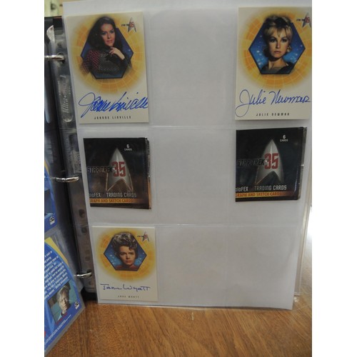 235 - Group of five albums containing Sky Box Star Trek trading cards including autograph series with Will... 