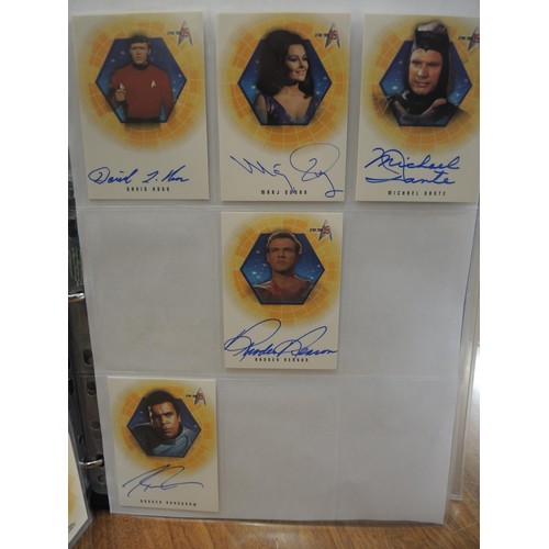 235 - Group of five albums containing Sky Box Star Trek trading cards including autograph series with Will... 