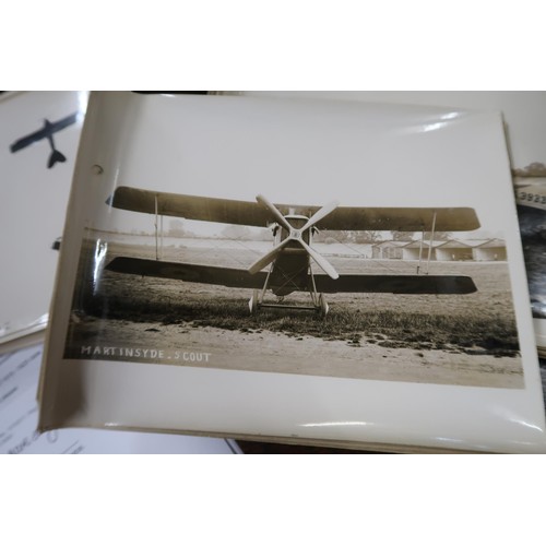 217 - Quantity of black and white photographs of World War I biplanes