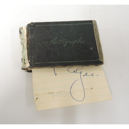 111 - Autograph book containing a collection of jazz musician signatures including Louis Armstrong, Acker ... 