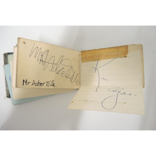 111 - Autograph book containing a collection of jazz musician signatures including Louis Armstrong, Acker ... 